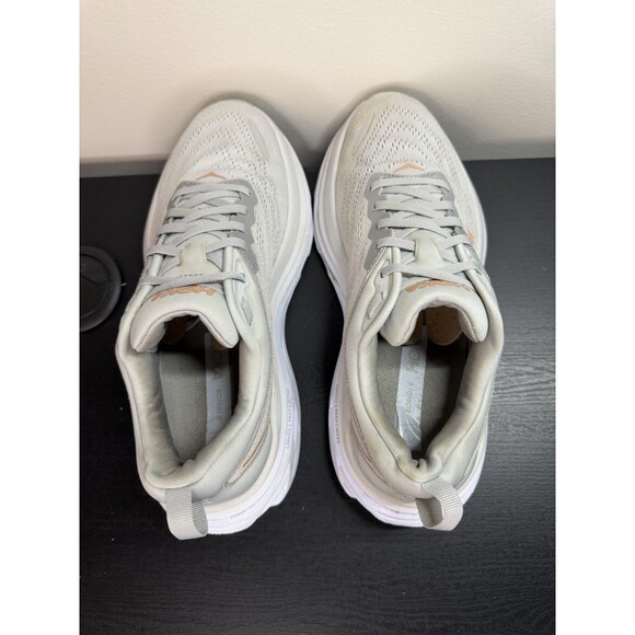 Hoka One One Bondi 8 Running Shoe Womens 9 Wide Sneaker 1127954 Gray Peach - Picture 8 of 14